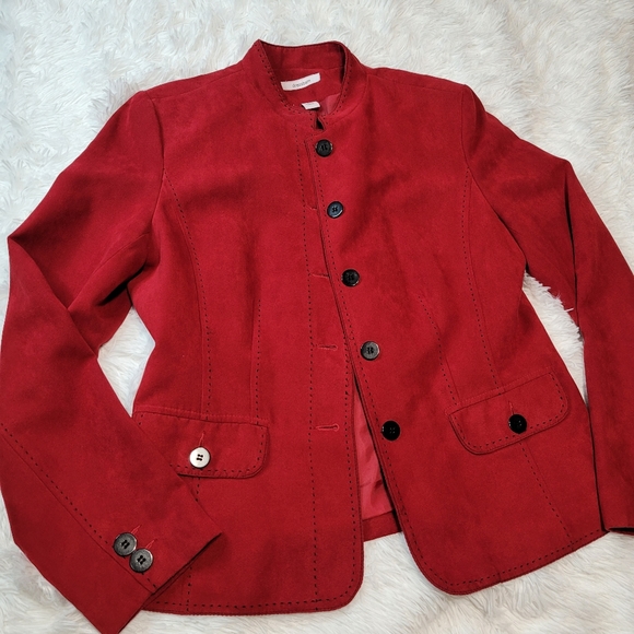 dressbarn Jackets & Blazers - dressbarn red vintage blazer jacket Medium